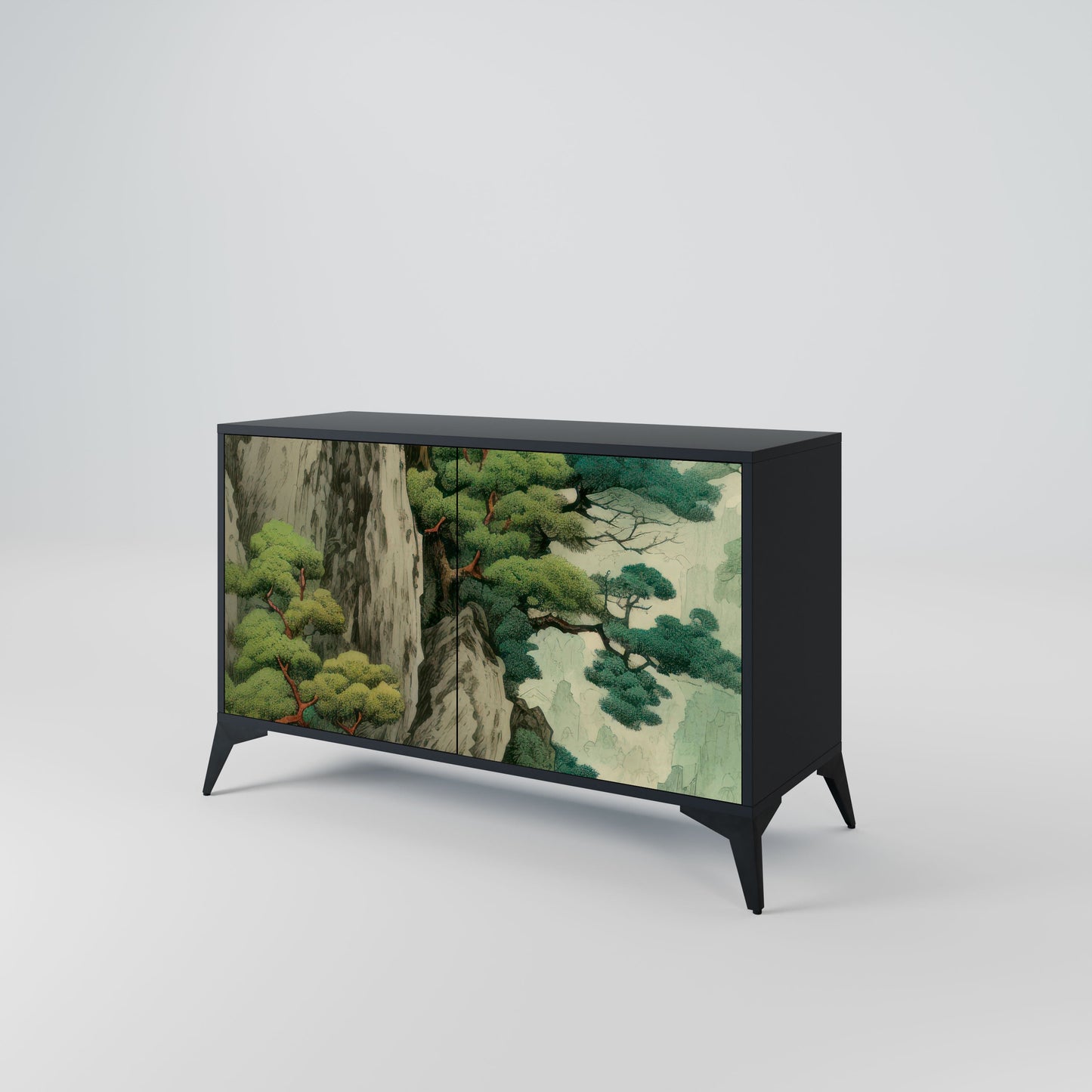 Credenza a 2 ante VERDURE ABYSS in finitura nera