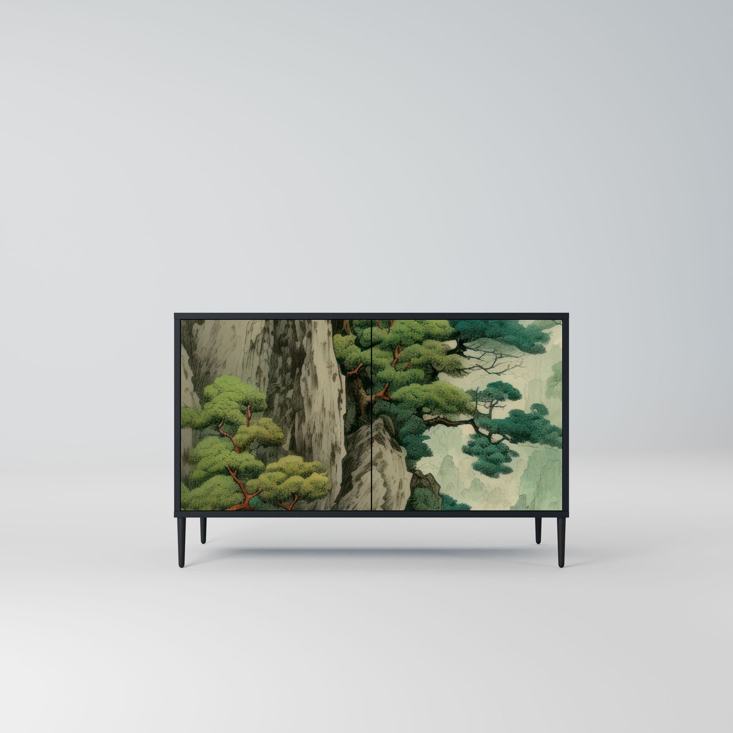 Credenza a 2 ante VERDURE ABYSS in finitura nera