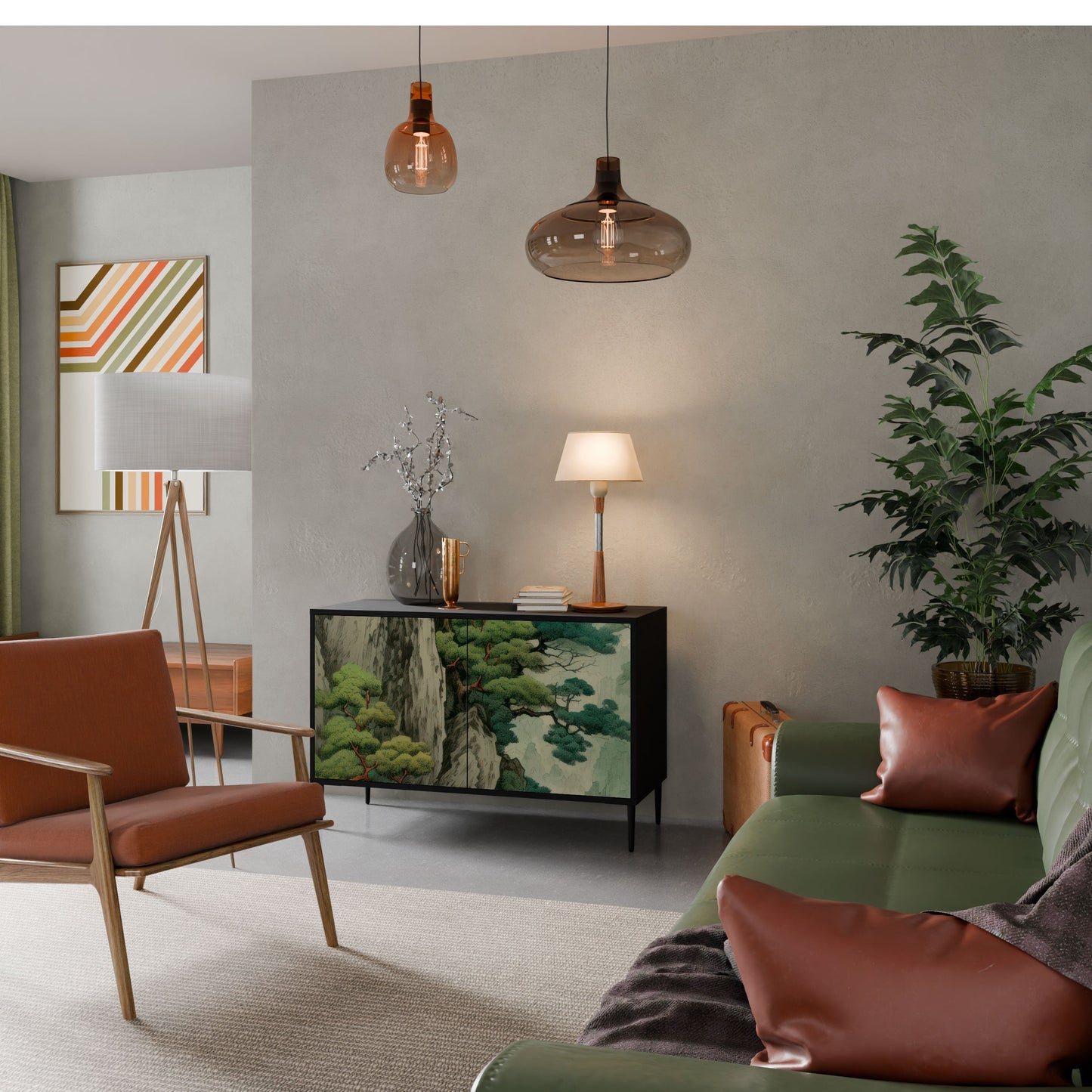 Credenza a 2 ante VERDURE ABYSS in finitura nera