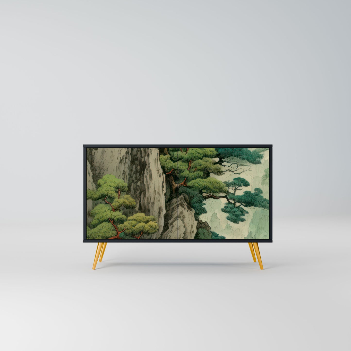 Credenza a 2 ante VERDURE ABYSS in finitura nera