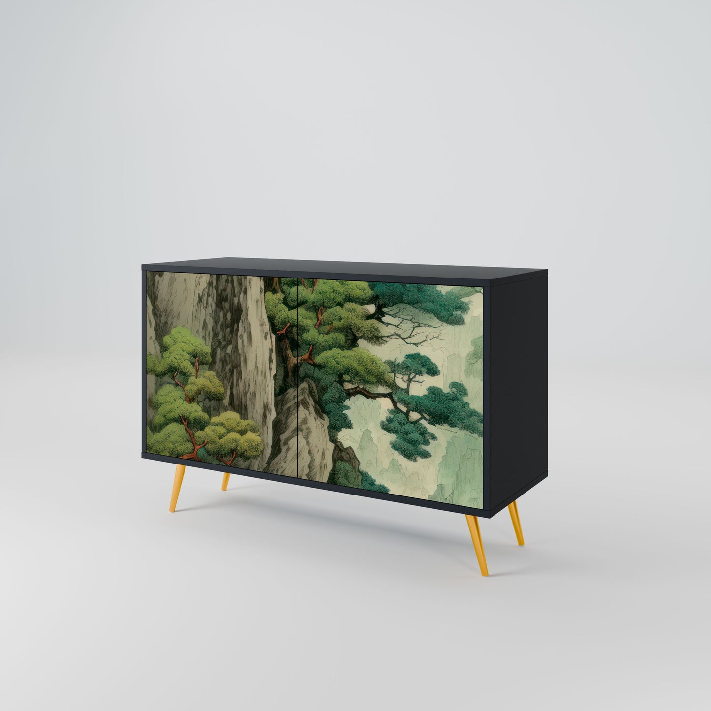 Credenza a 2 ante VERDURE ABYSS in finitura nera