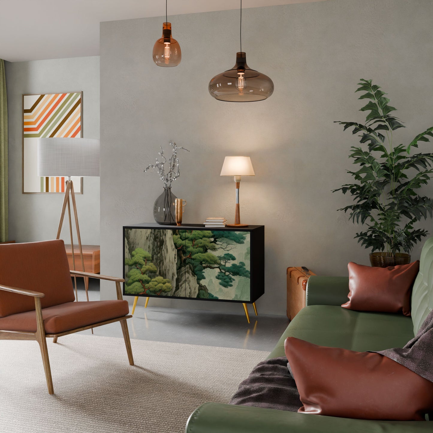 Credenza a 2 ante VERDURE ABYSS in finitura nera