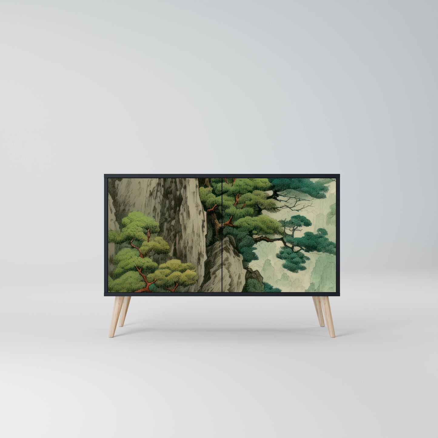 Credenza a 2 ante VERDURE ABYSS in finitura nera