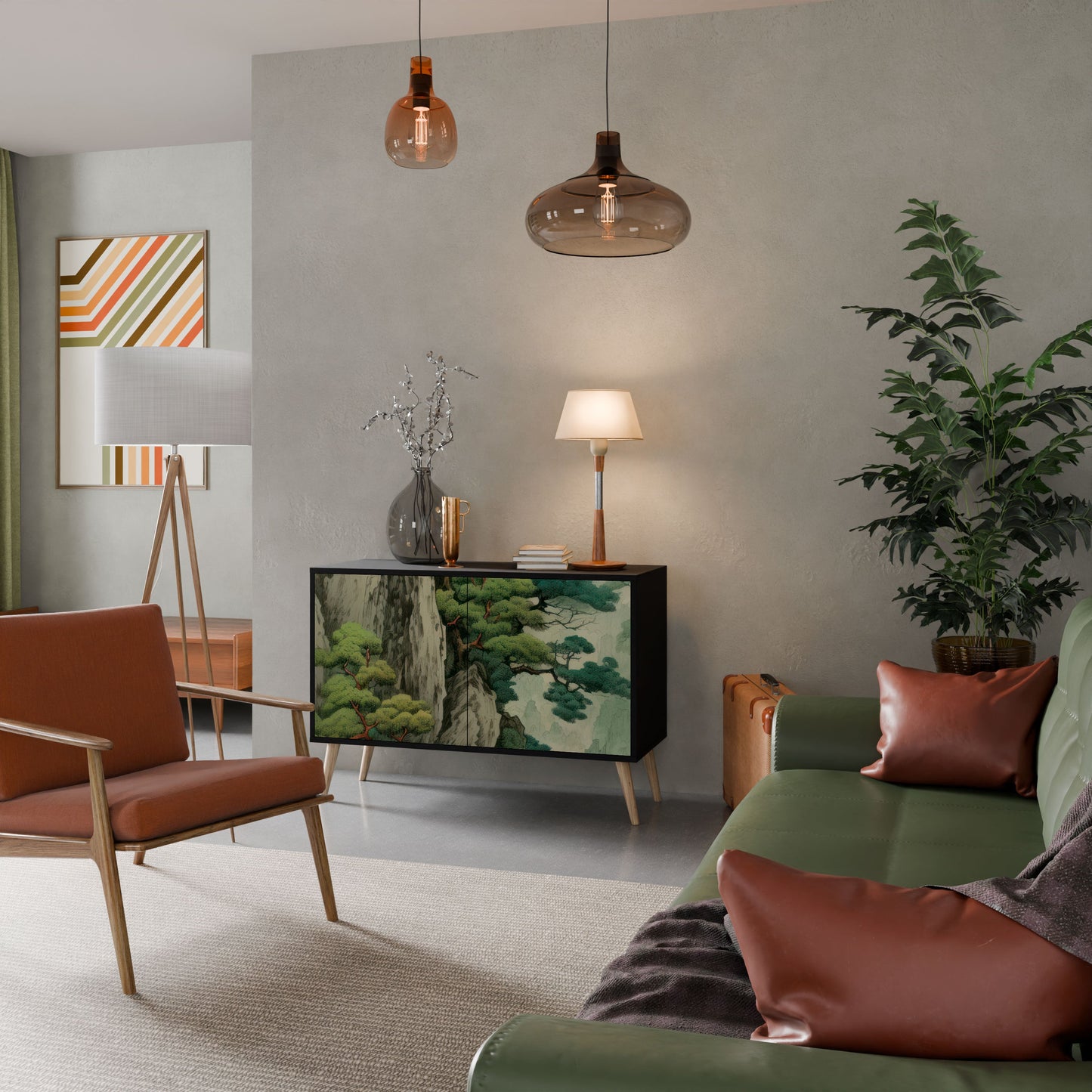 Credenza a 2 ante VERDURE ABYSS in finitura nera
