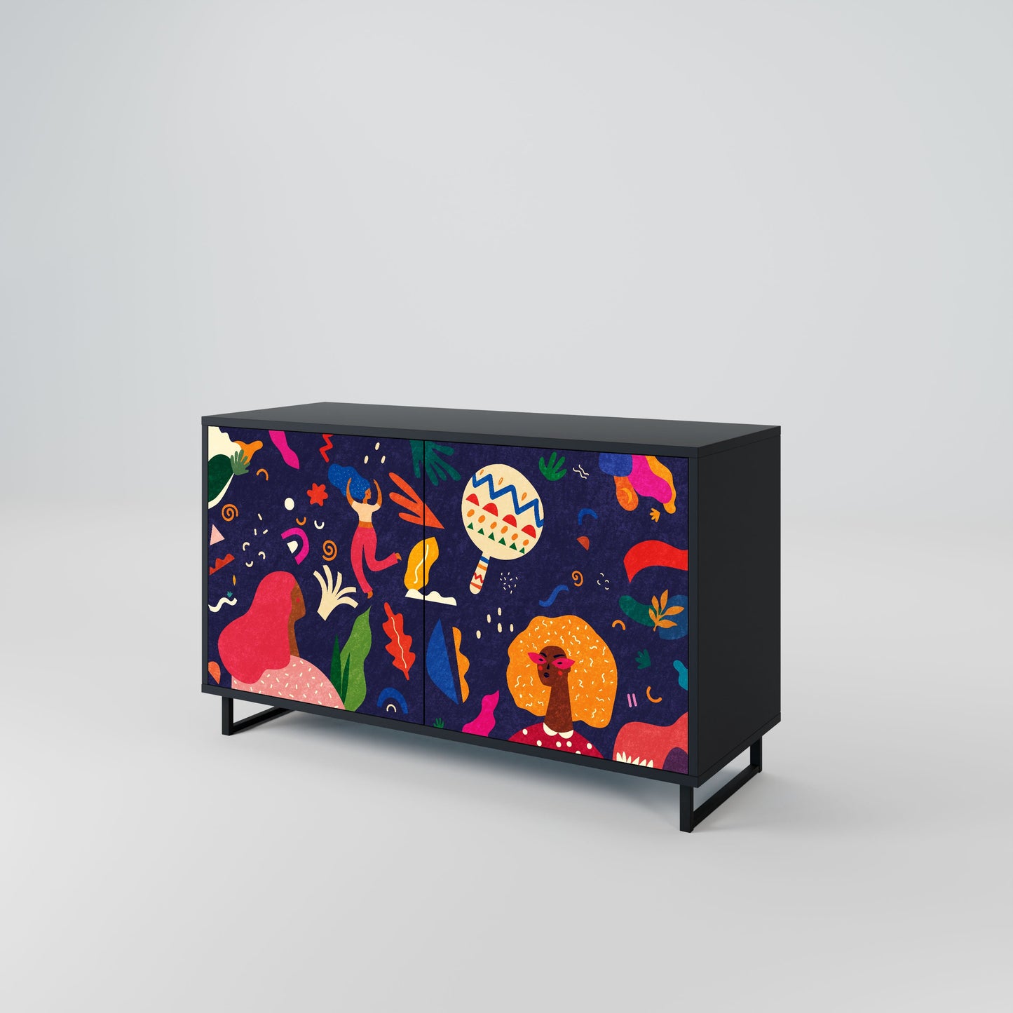 Credenza a 2 ante FESTIVE PLEASURES in finitura nera