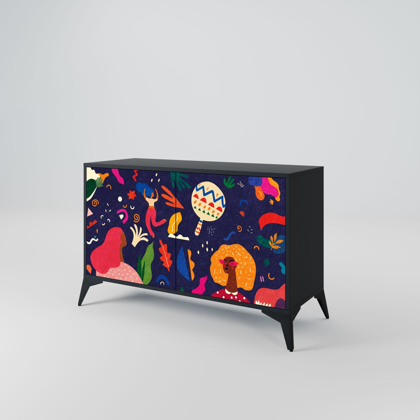 Credenza a 2 ante FESTIVE PLEASURES in finitura nera