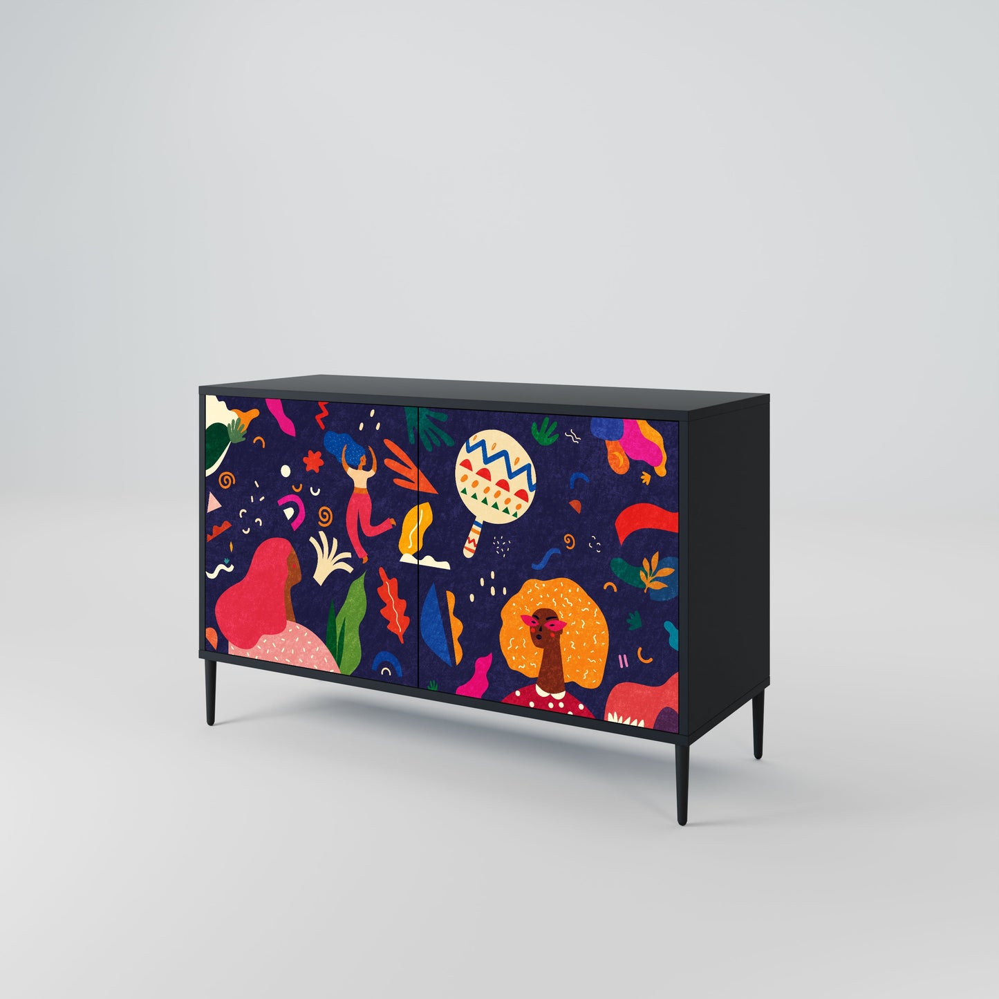 Credenza a 2 ante FESTIVE PLEASURES in finitura nera