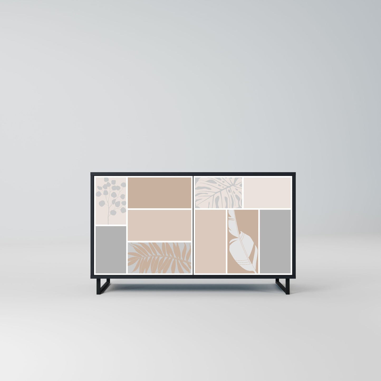 Credenza TROPICAL SHAPES a 2 ante in finitura nera