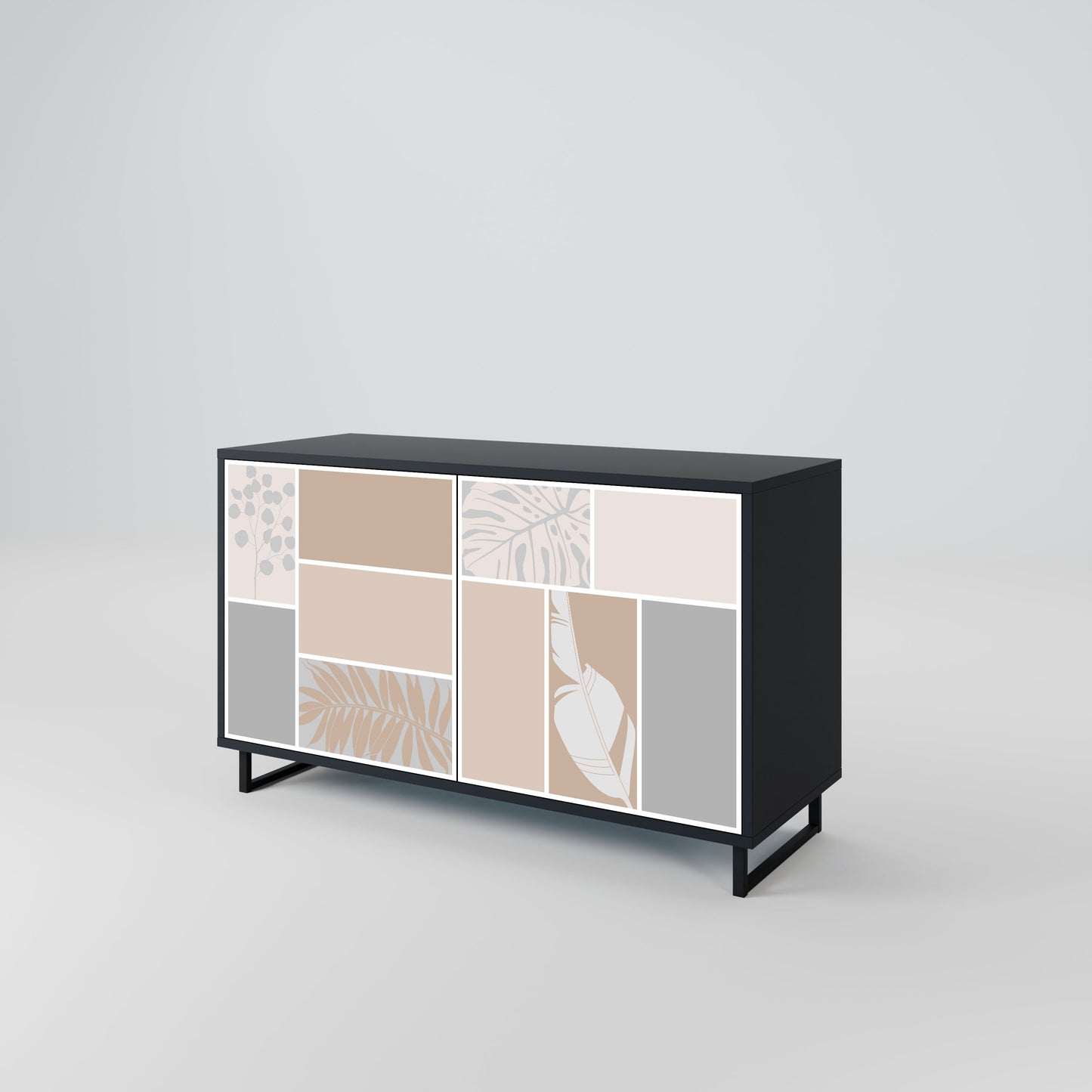 Credenza TROPICAL SHAPES a 2 ante in finitura nera