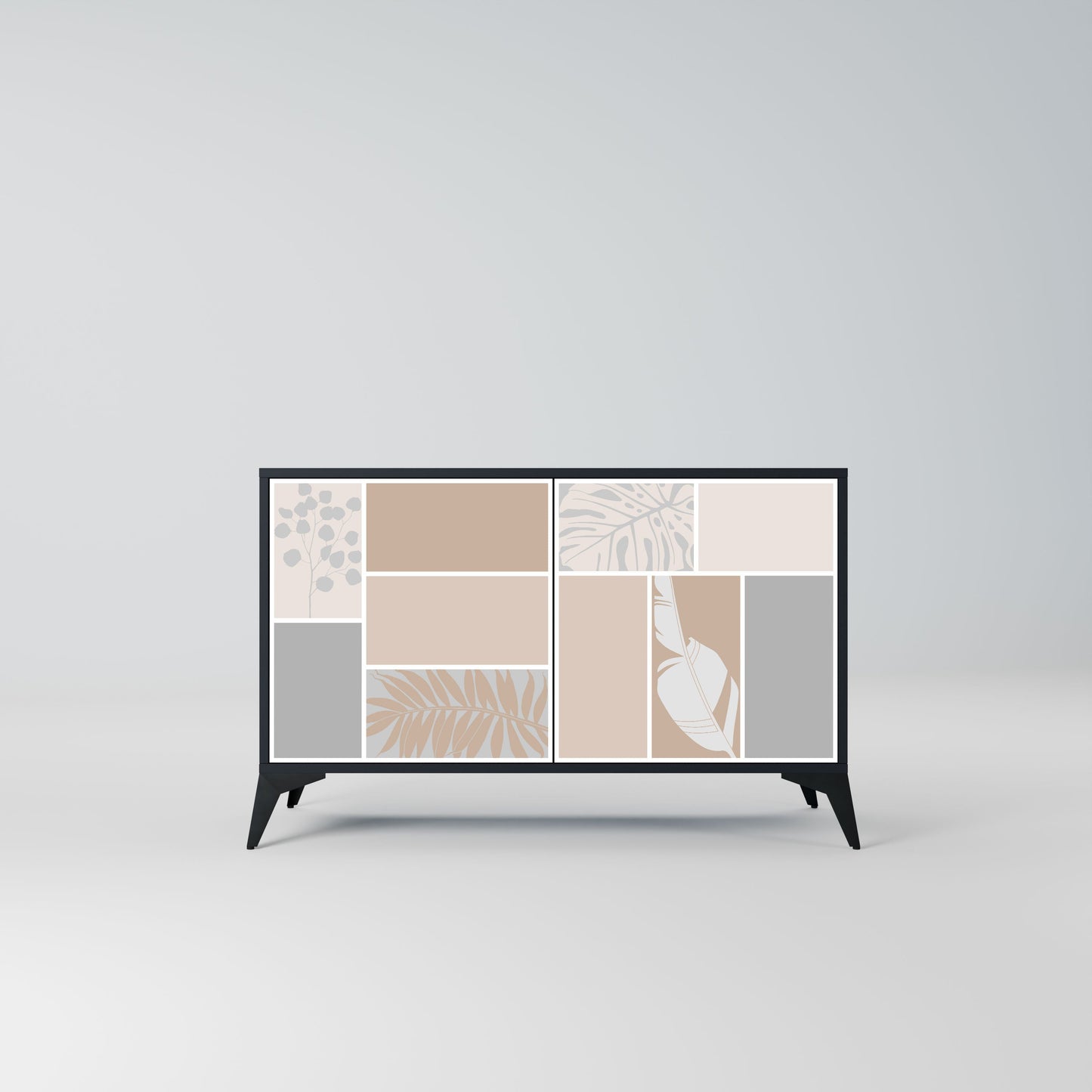 Credenza TROPICAL SHAPES a 2 ante in finitura nera