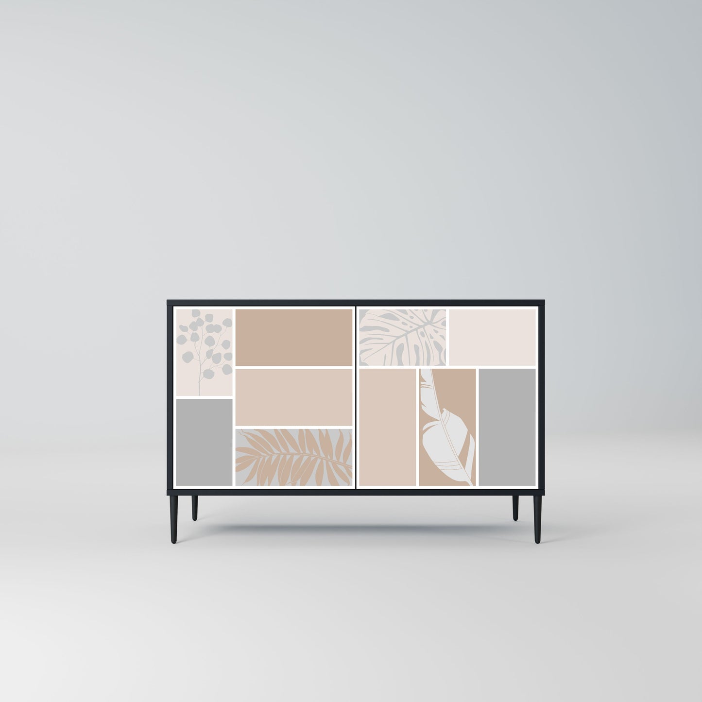 Credenza TROPICAL SHAPES a 2 ante in finitura nera