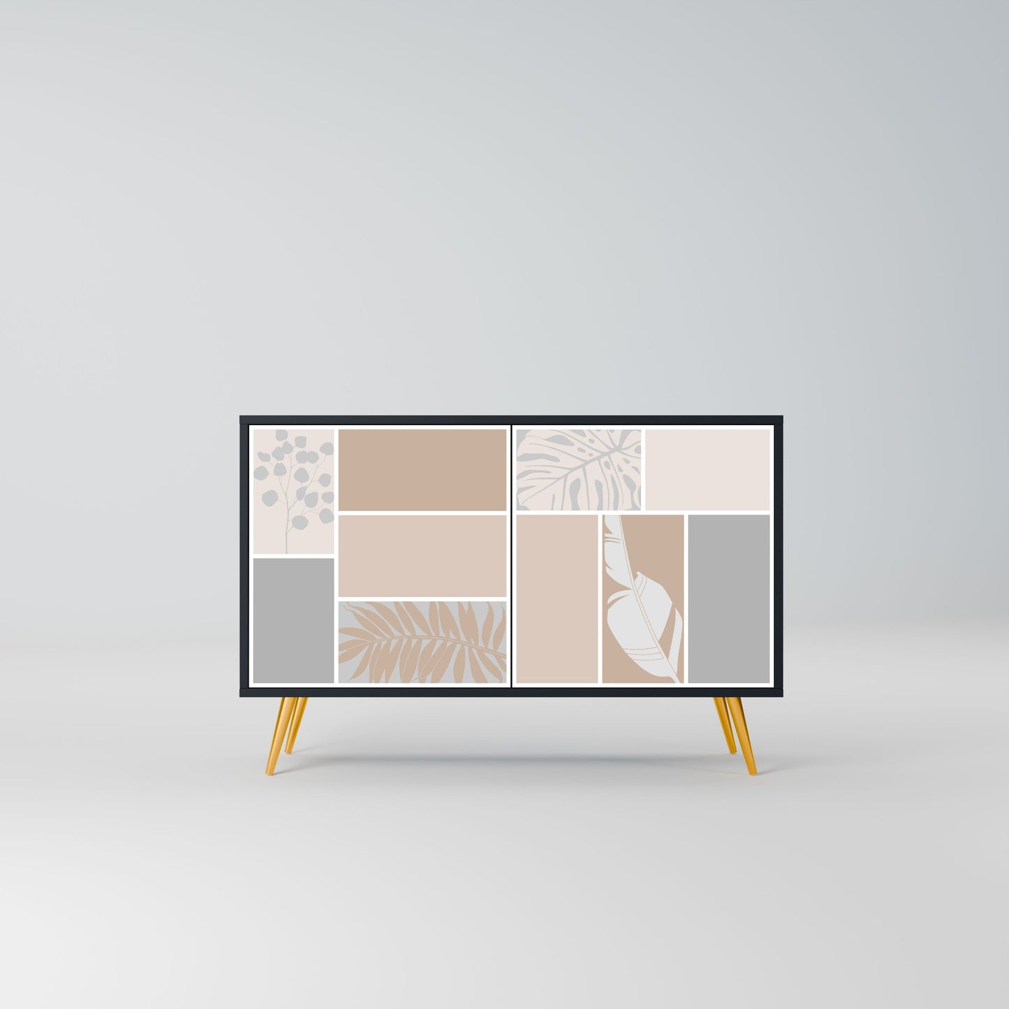 Credenza TROPICAL SHAPES a 2 ante in finitura nera