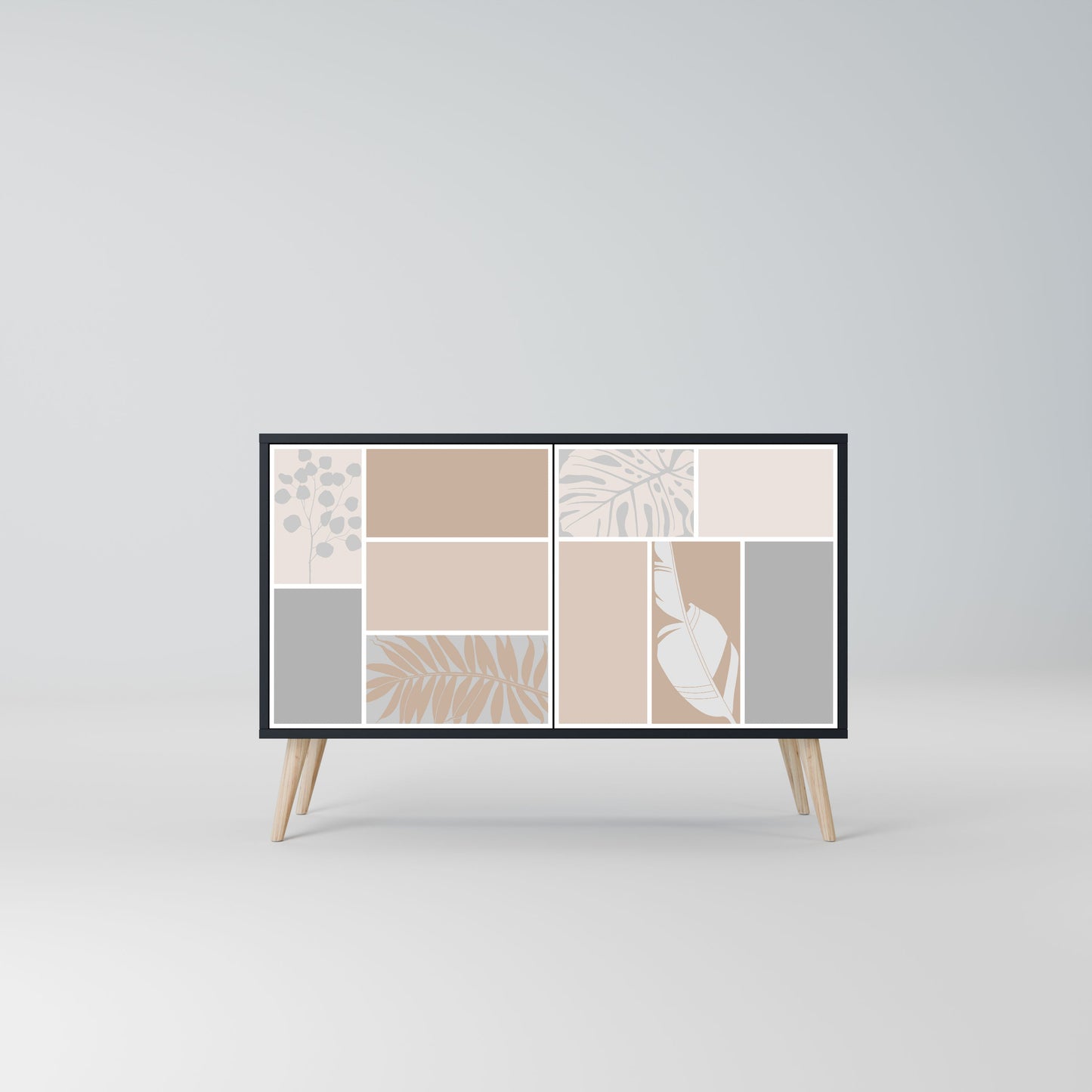 Credenza TROPICAL SHAPES a 2 ante in finitura nera