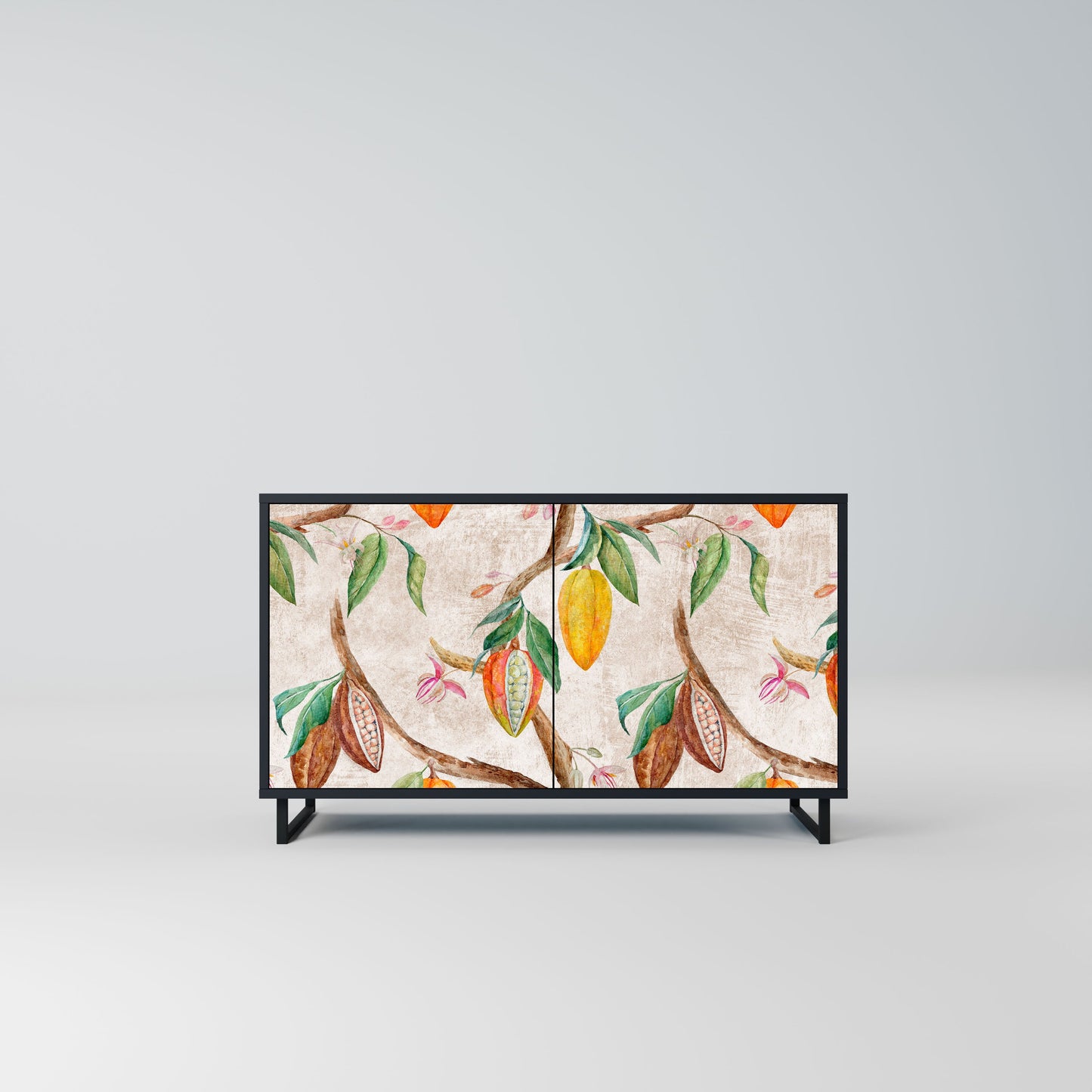 Credenza a 2 ante COCOA FRUITS in finitura nera