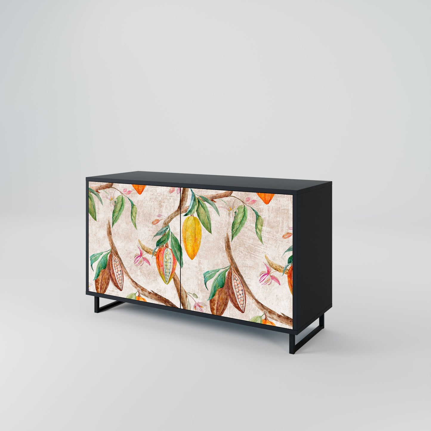 Credenza a 2 ante COCOA FRUITS in finitura nera