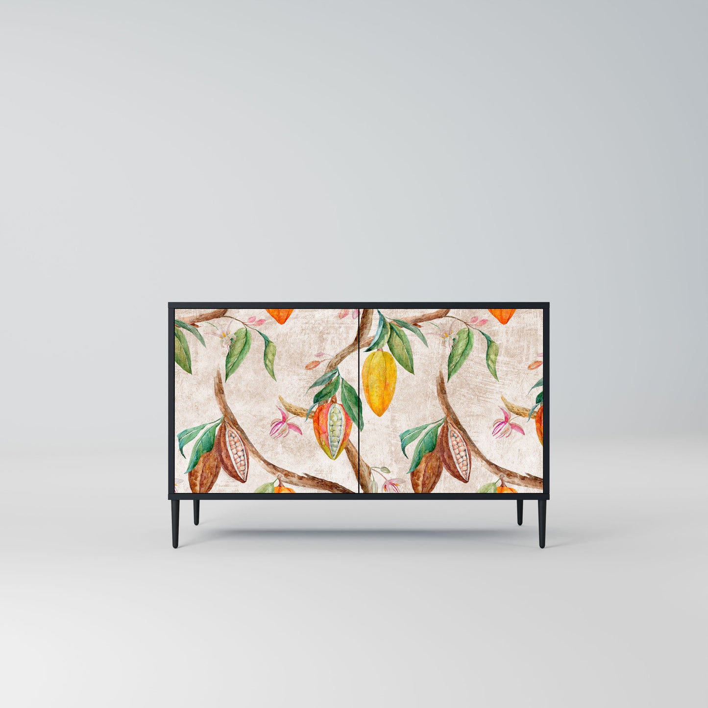 Credenza a 2 ante COCOA FRUITS in finitura nera