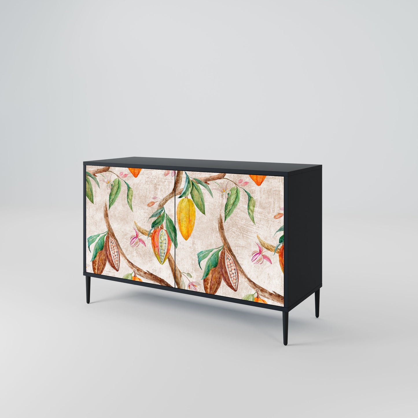 Credenza a 2 ante COCOA FRUITS in finitura nera