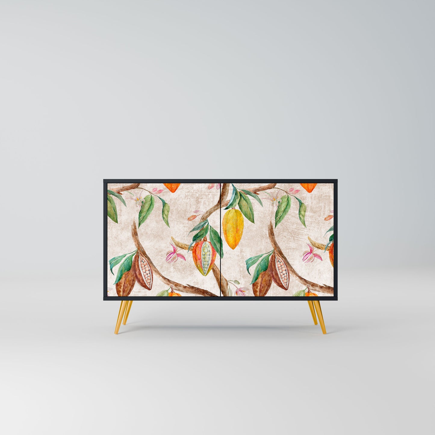 Credenza a 2 ante COCOA FRUITS in finitura nera