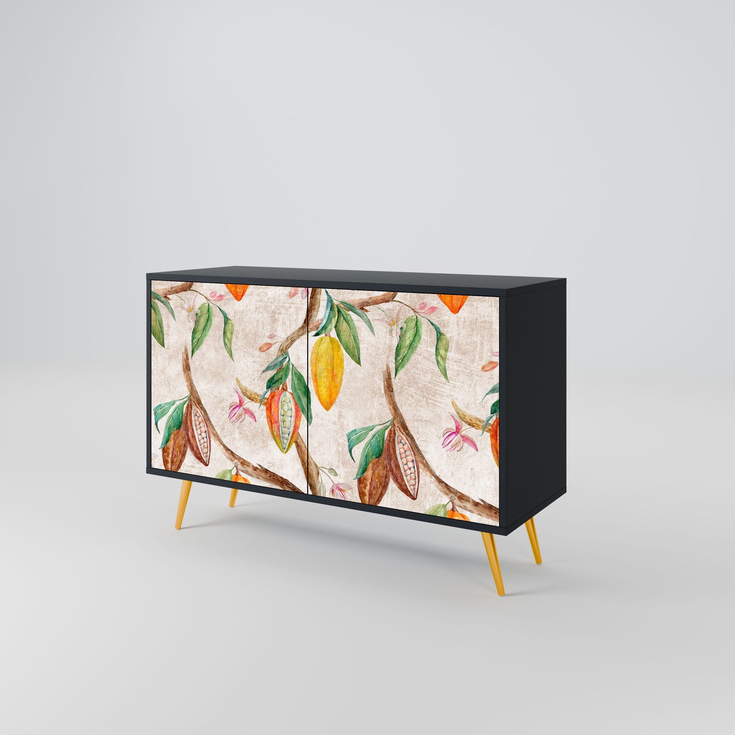 Credenza a 2 ante COCOA FRUITS in finitura nera