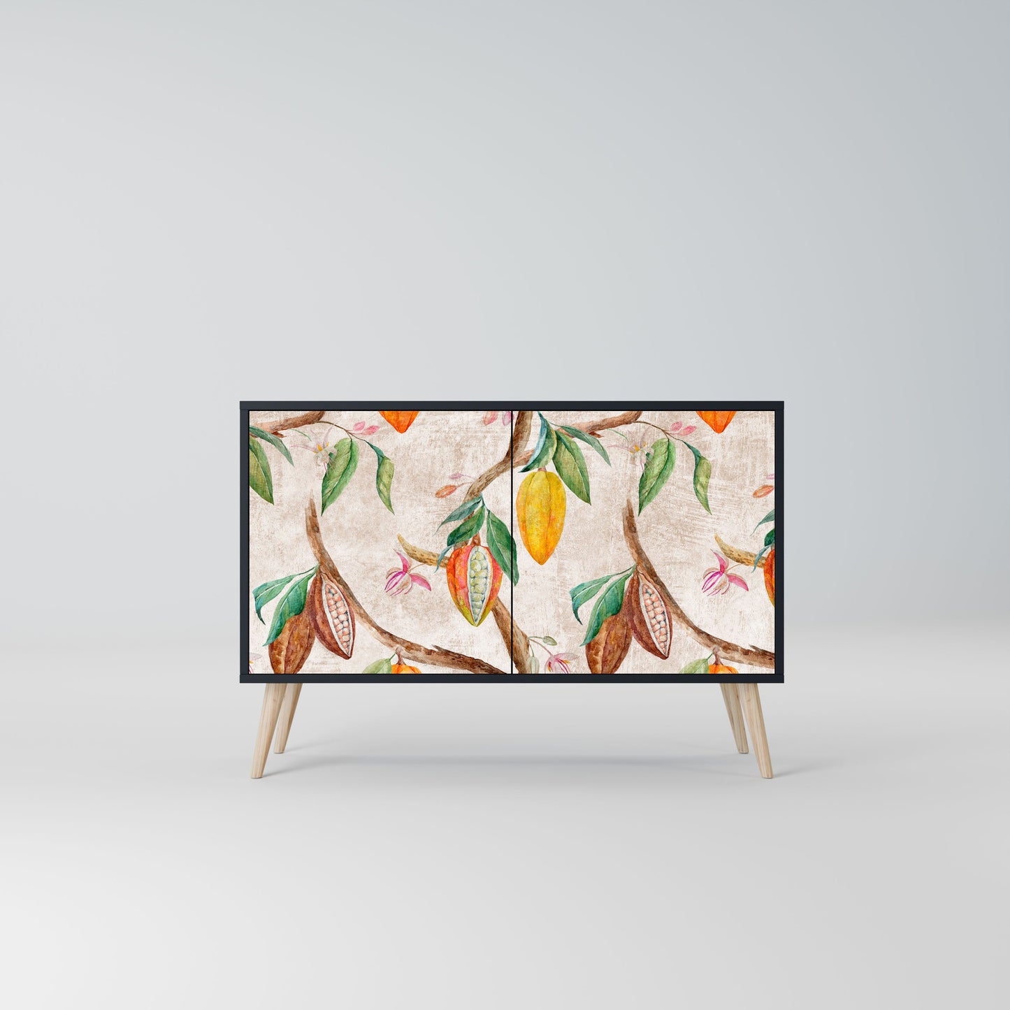 Credenza a 2 ante COCOA FRUITS in finitura nera