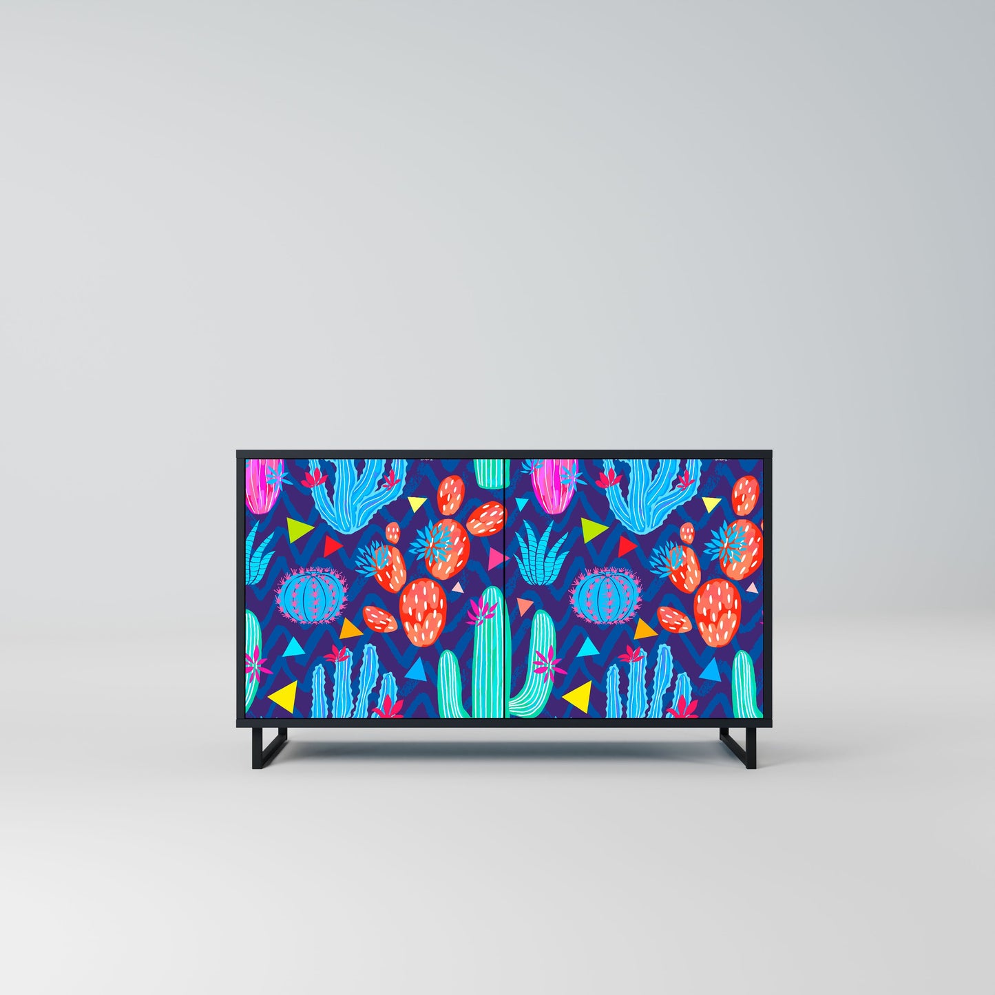 CACTUS VIBES 2-Door Sideboard in Black Finish