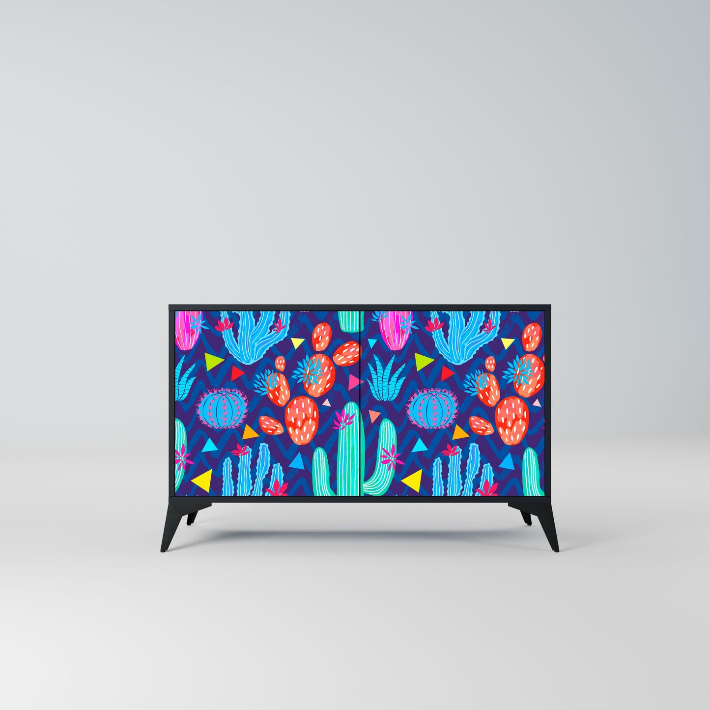 CACTUS VIBES 2-Door Sideboard in Black Finish