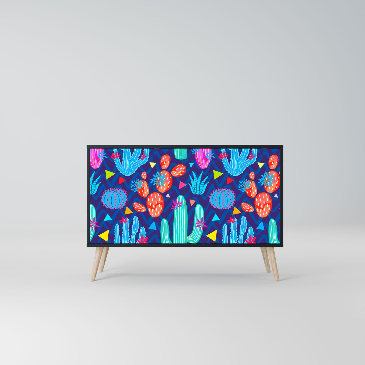 CACTUS VIBES 2-Door Sideboard in Black Finish
