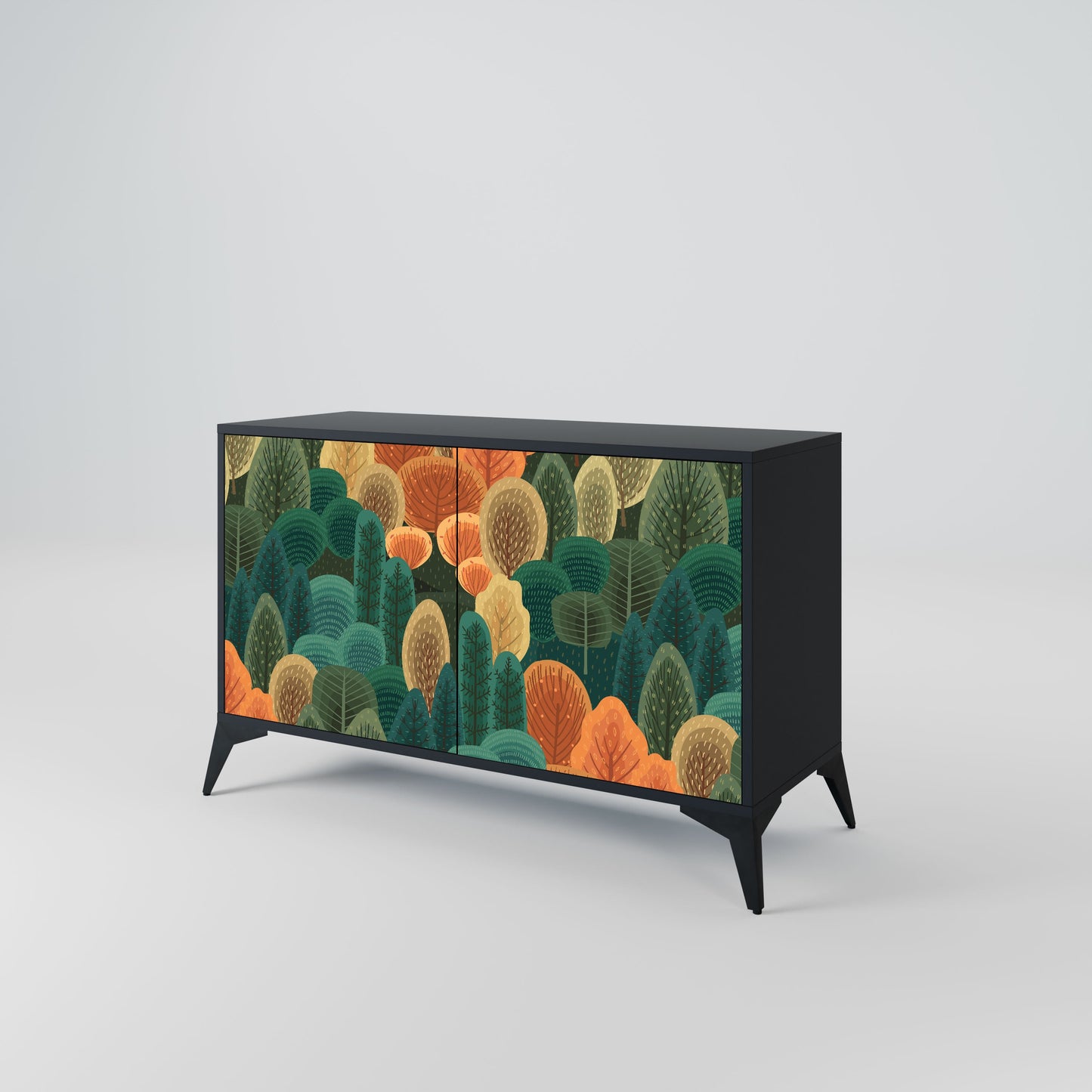 Credenza AUTUMN KALEIDOSCOPE a 2 ante in finitura nera