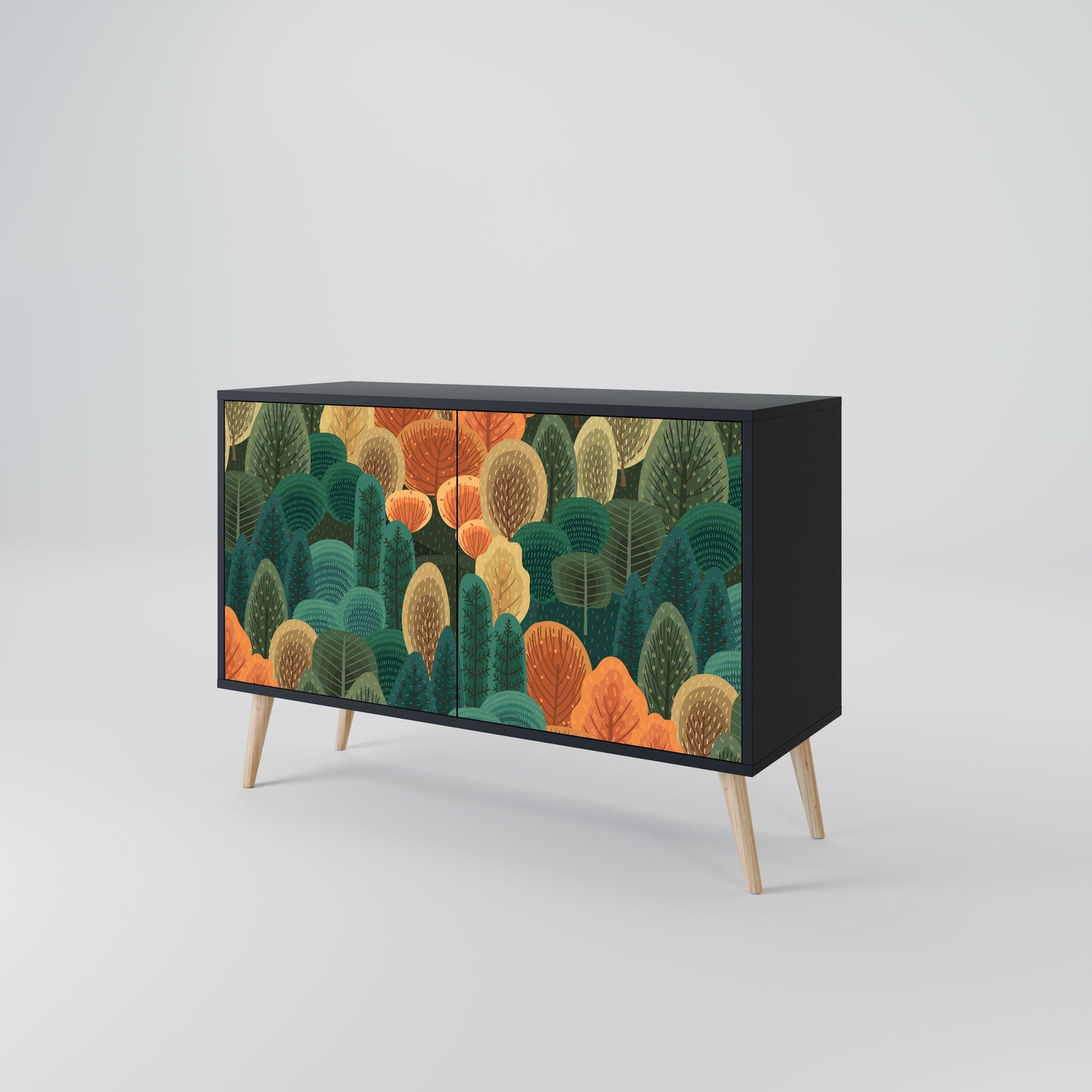 Credenza AUTUMN KALEIDOSCOPE a 2 ante in finitura nera
