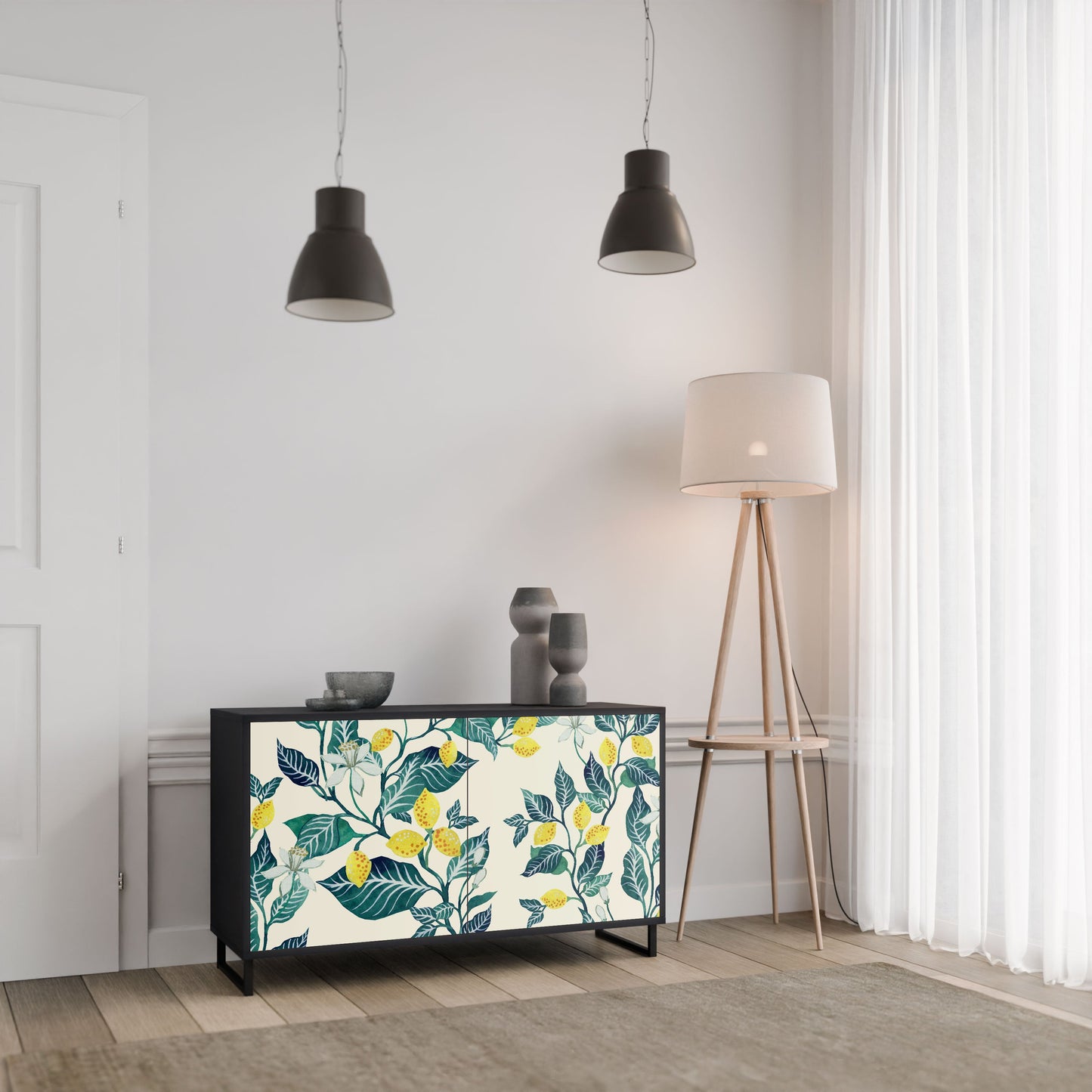 Credenza LEMON TREE a 2 ante in finitura nera