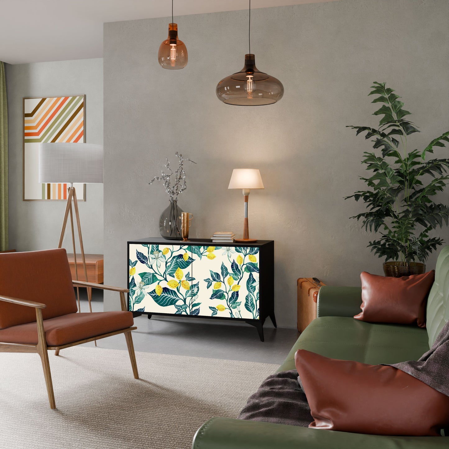 Credenza LEMON TREE a 2 ante in finitura nera