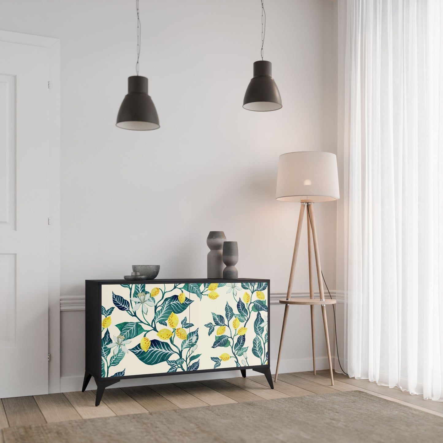 Credenza LEMON TREE a 2 ante in finitura nera
