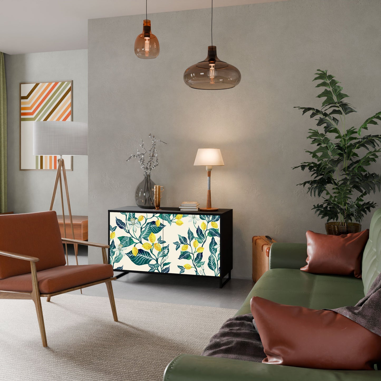 Credenza LEMON TREE a 2 ante in finitura nera