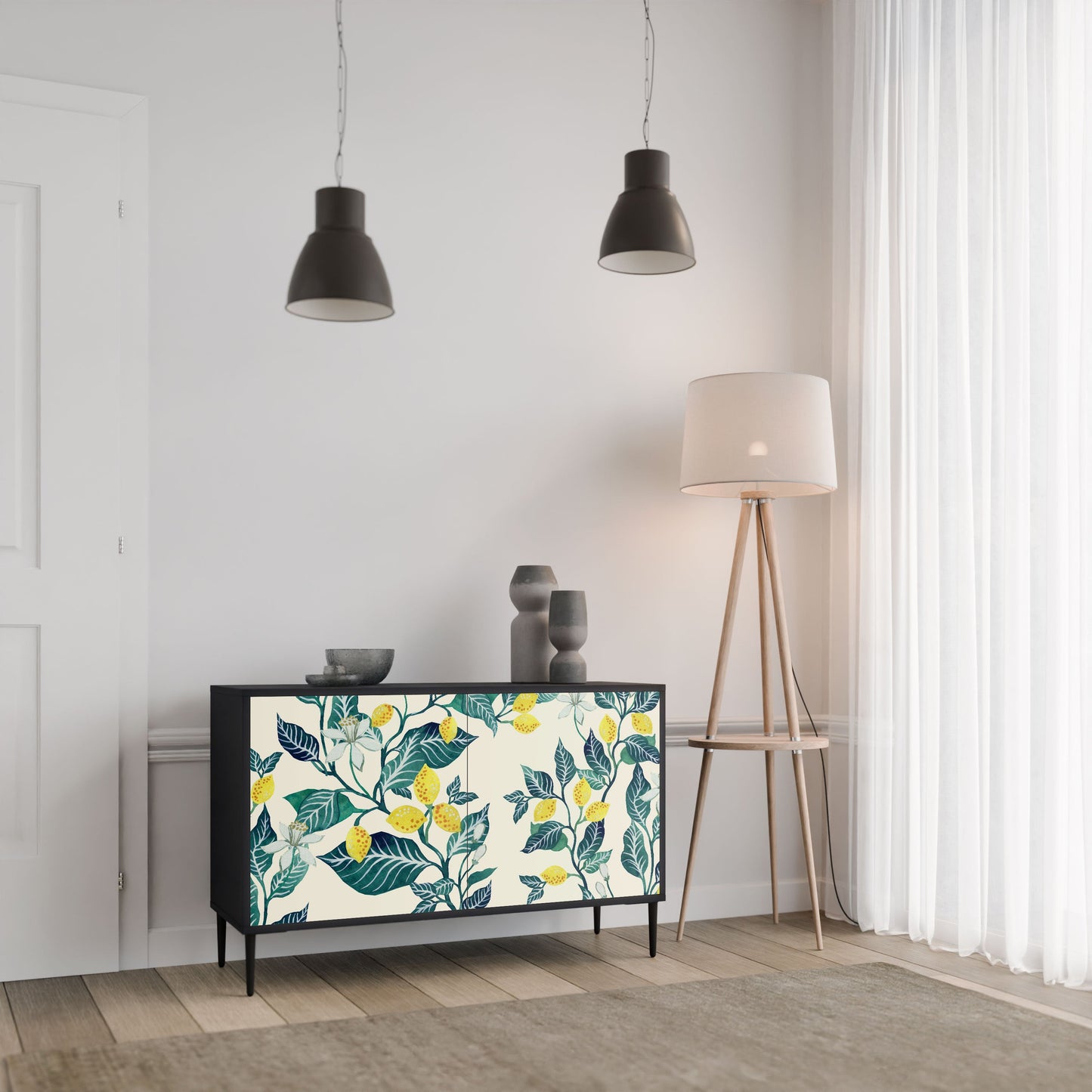 Credenza LEMON TREE a 2 ante in finitura nera