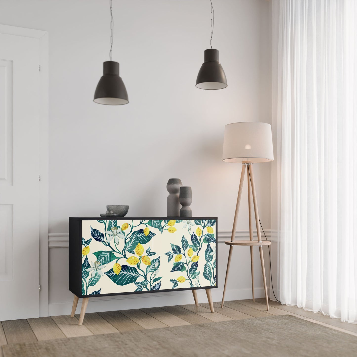Credenza LEMON TREE a 2 ante in finitura nera