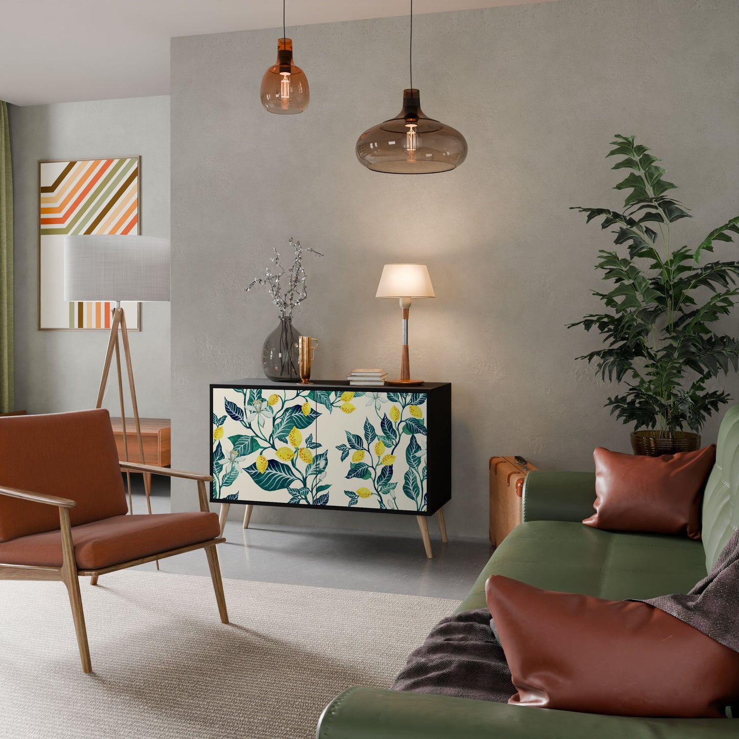 Credenza LEMON TREE a 2 ante in finitura nera