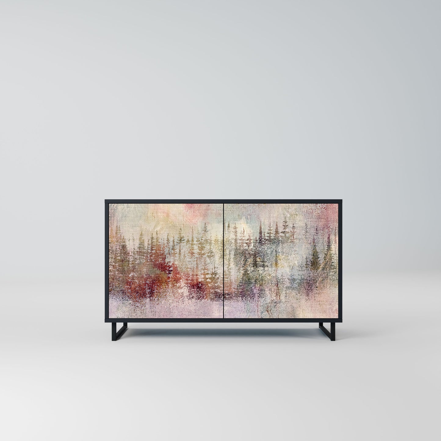 Credenza a 2 ante VEILED SUMMIT in finitura nera