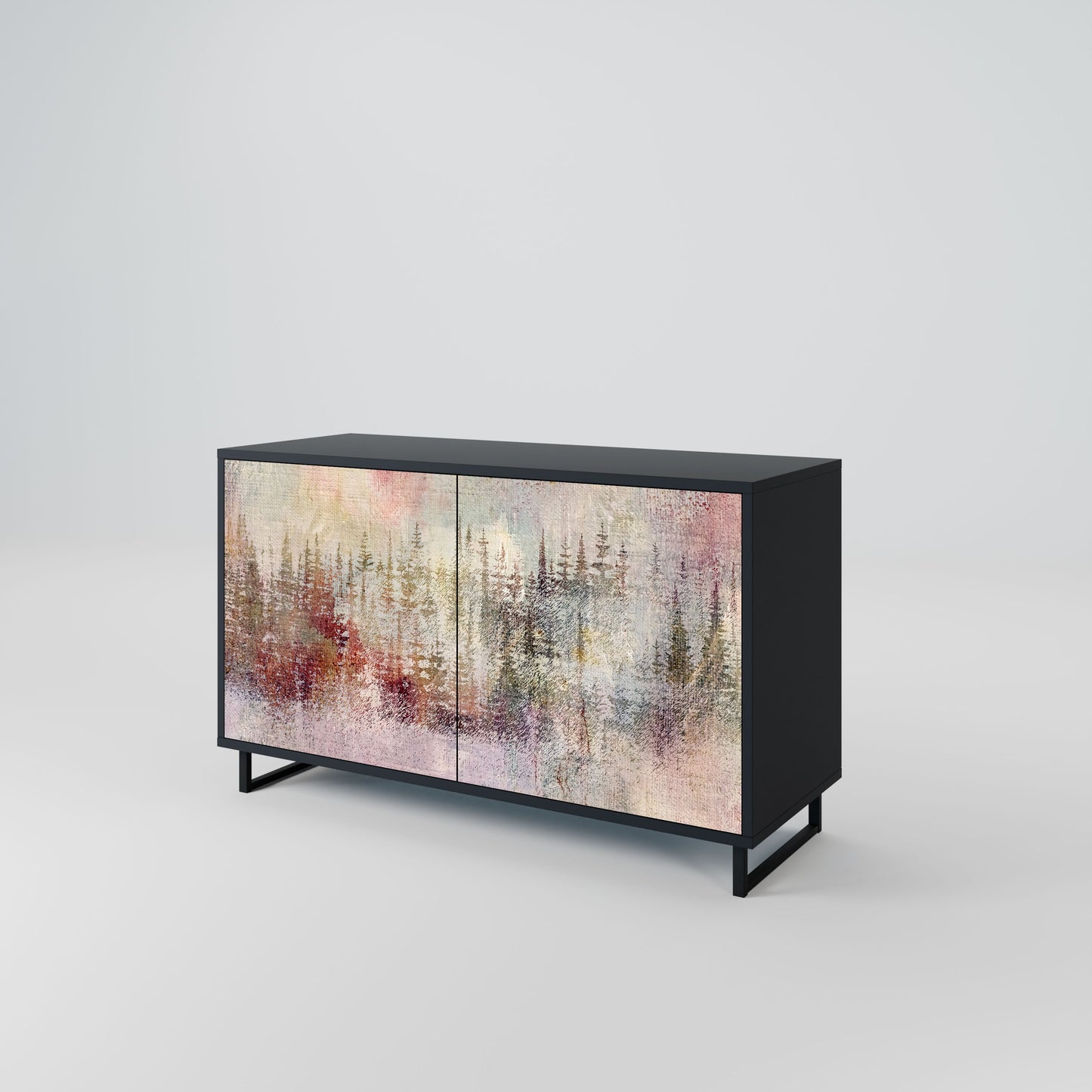 Credenza a 2 ante VEILED SUMMIT in finitura nera