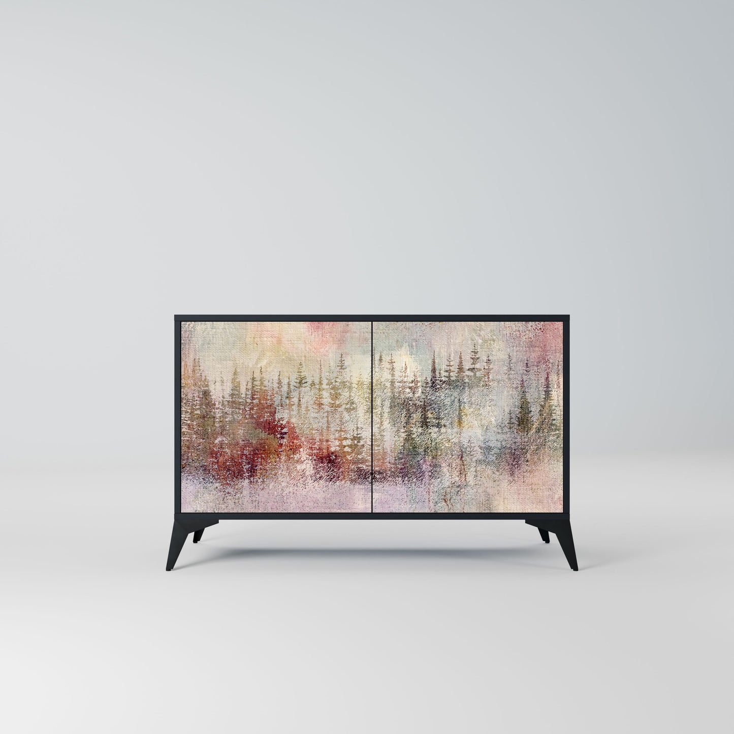 Credenza a 2 ante VEILED SUMMIT in finitura nera