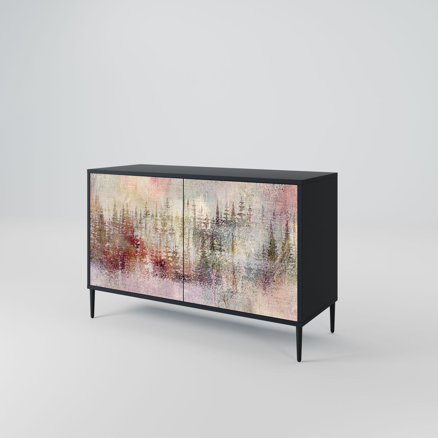 Credenza a 2 ante VEILED SUMMIT in finitura nera