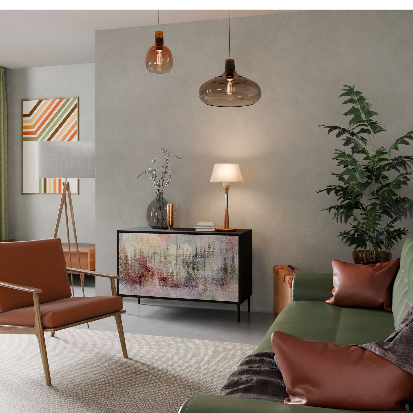 Credenza a 2 ante VEILED SUMMIT in finitura nera