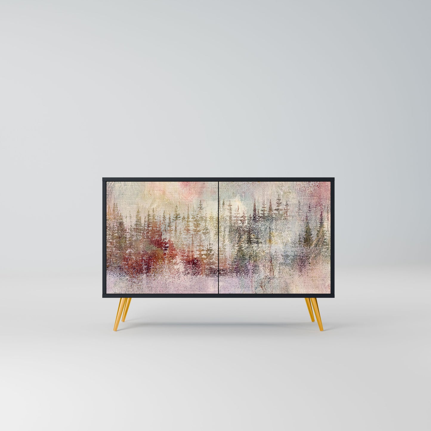 Credenza a 2 ante VEILED SUMMIT in finitura nera