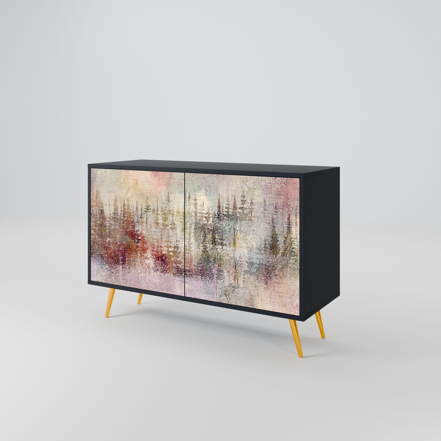 Credenza a 2 ante VEILED SUMMIT in finitura nera