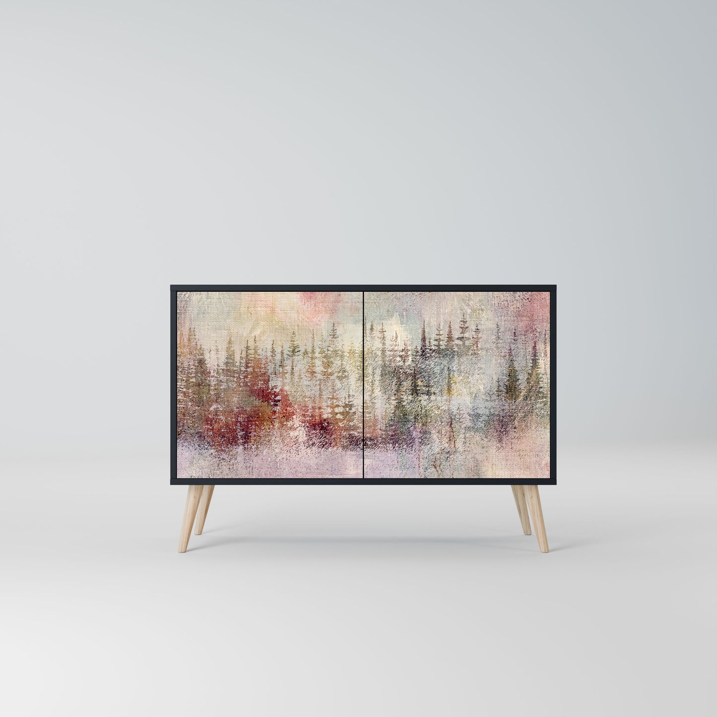 Credenza a 2 ante VEILED SUMMIT in finitura nera