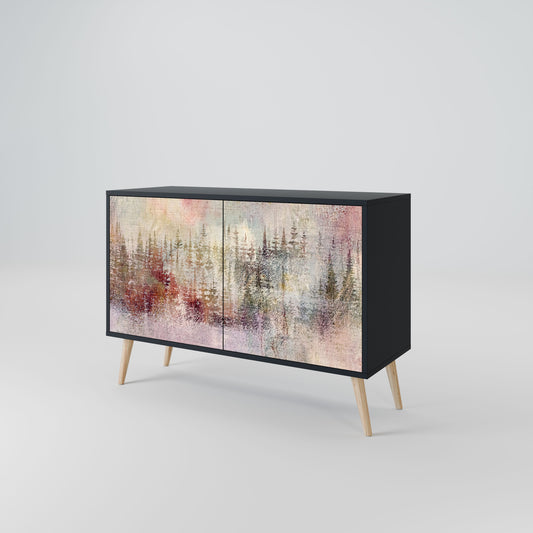 Credenza a 2 ante VEILED SUMMIT in finitura nera