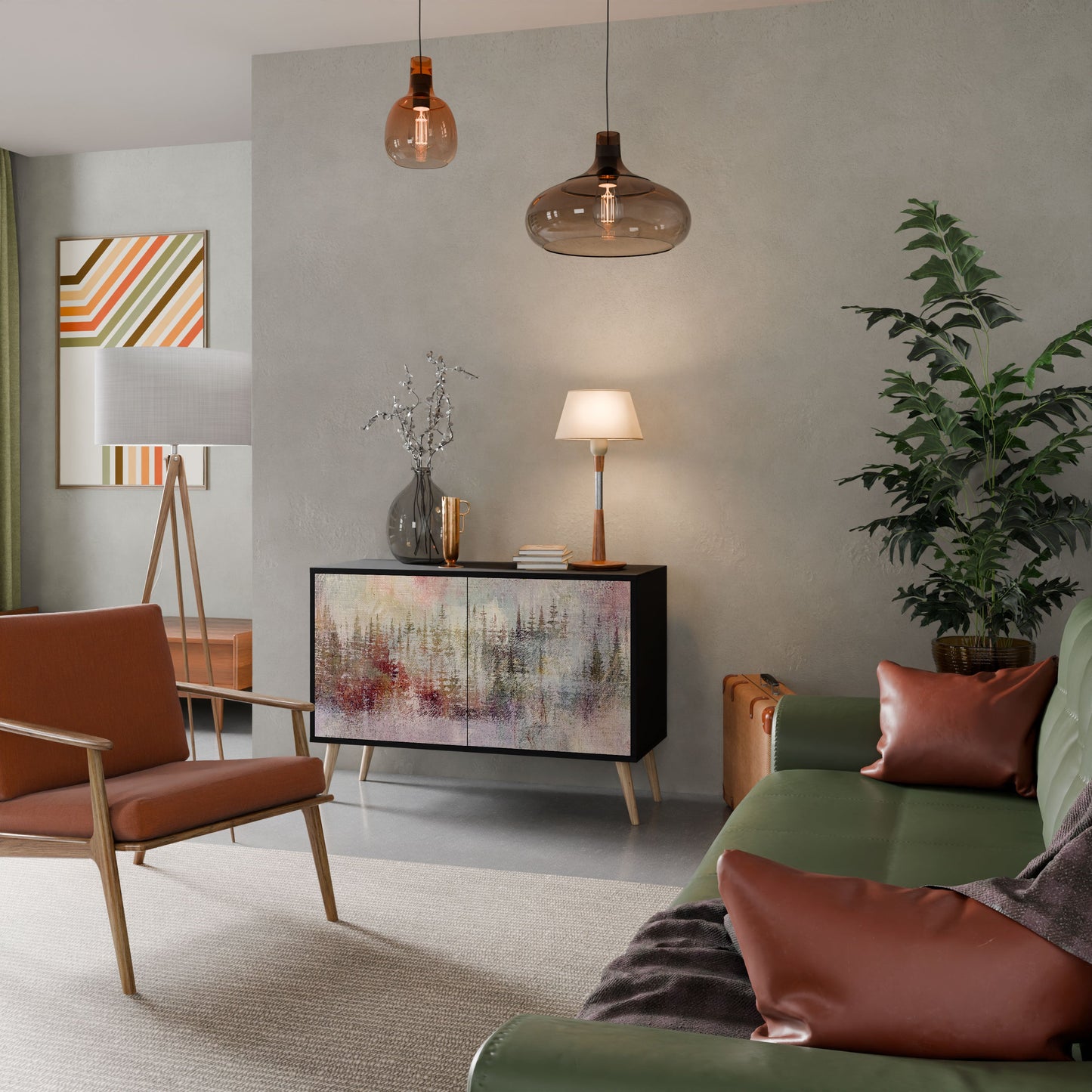 Credenza a 2 ante VEILED SUMMIT in finitura nera