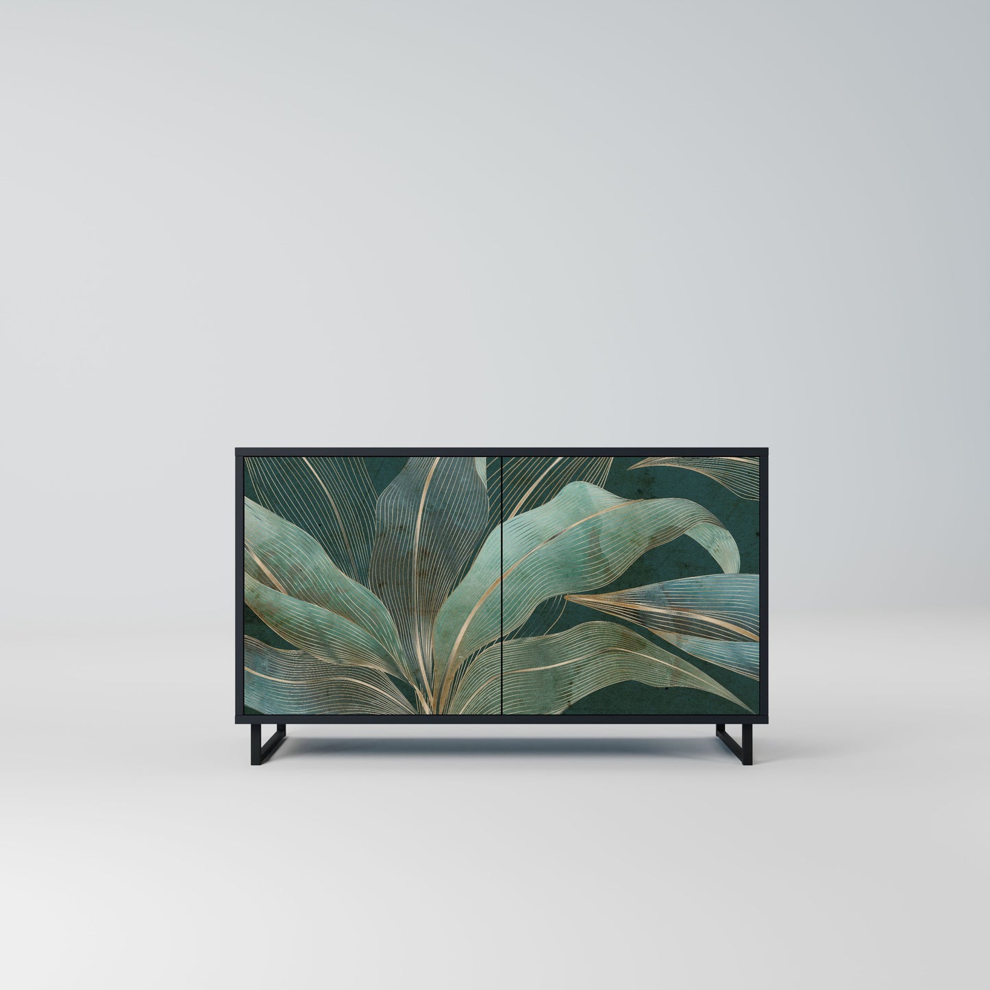 Credenza a 2 ante ROYAL GREEN in finitura nera