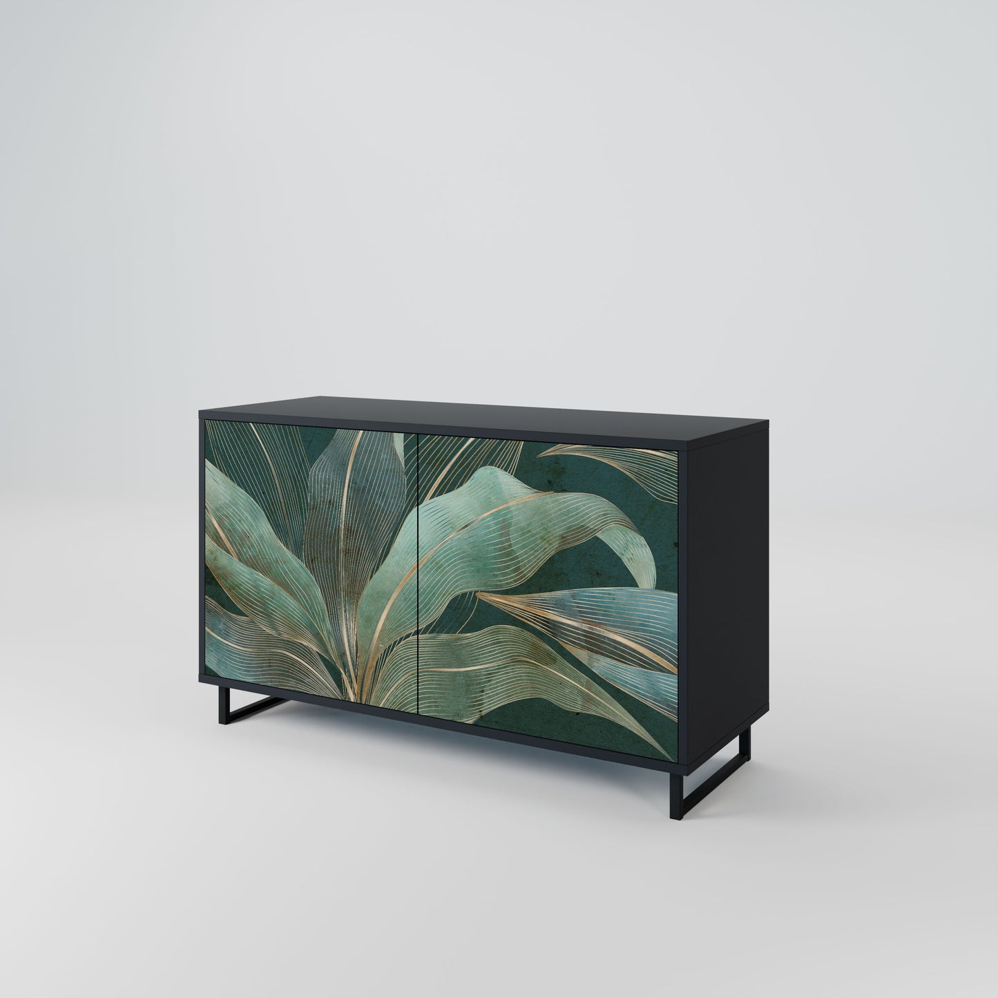 Credenza a 2 ante ROYAL GREEN in finitura nera