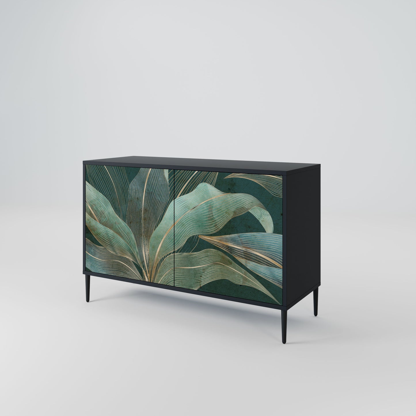 Credenza a 2 ante ROYAL GREEN in finitura nera