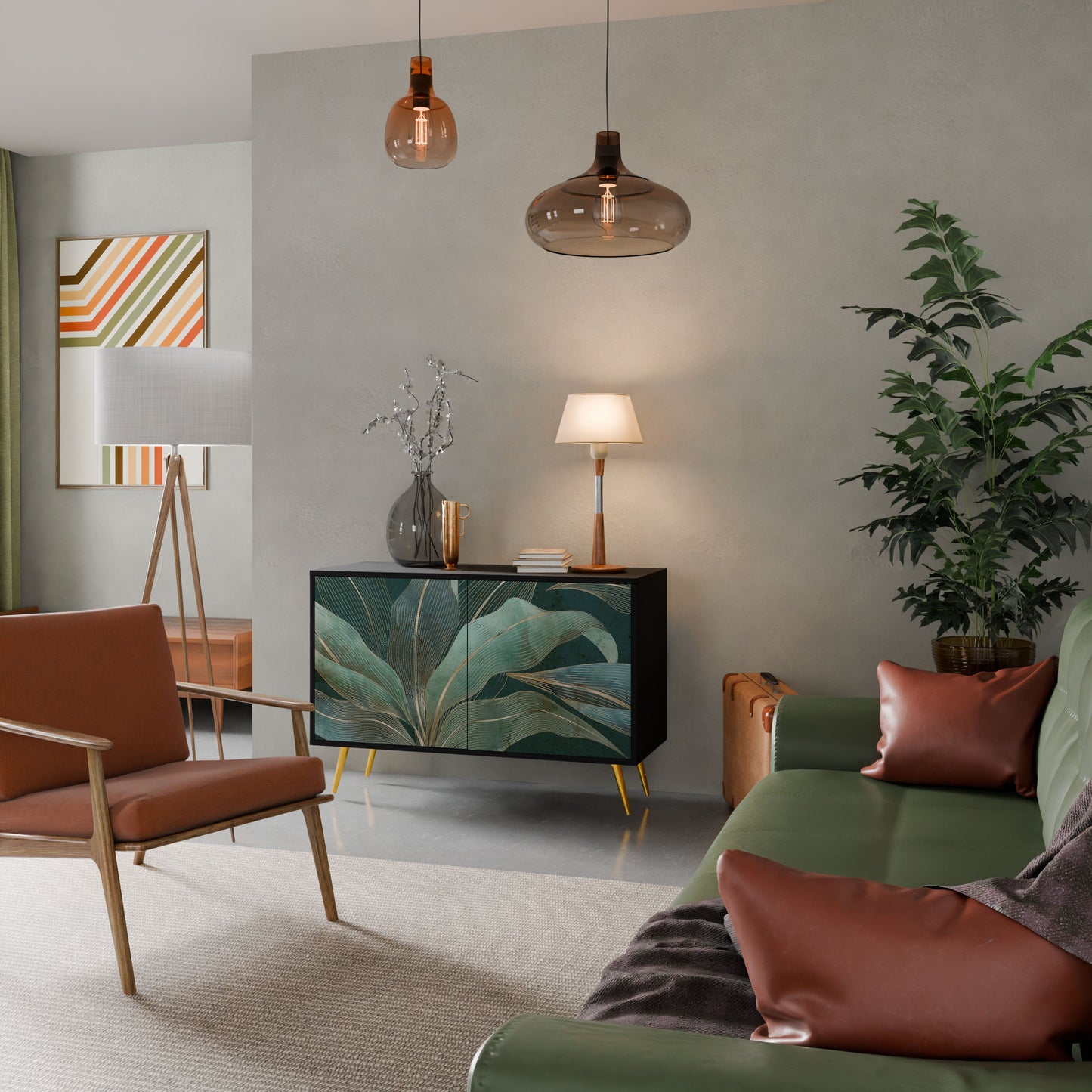 Credenza a 2 ante ROYAL GREEN in finitura nera